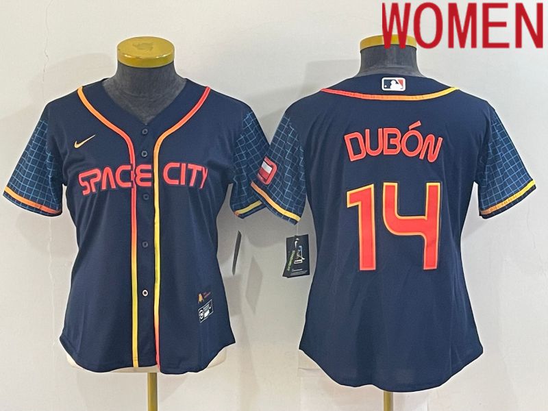 Women Houston Astros #14 Dubon Blue City Edition Game Nike 2022 MLB Jerseys